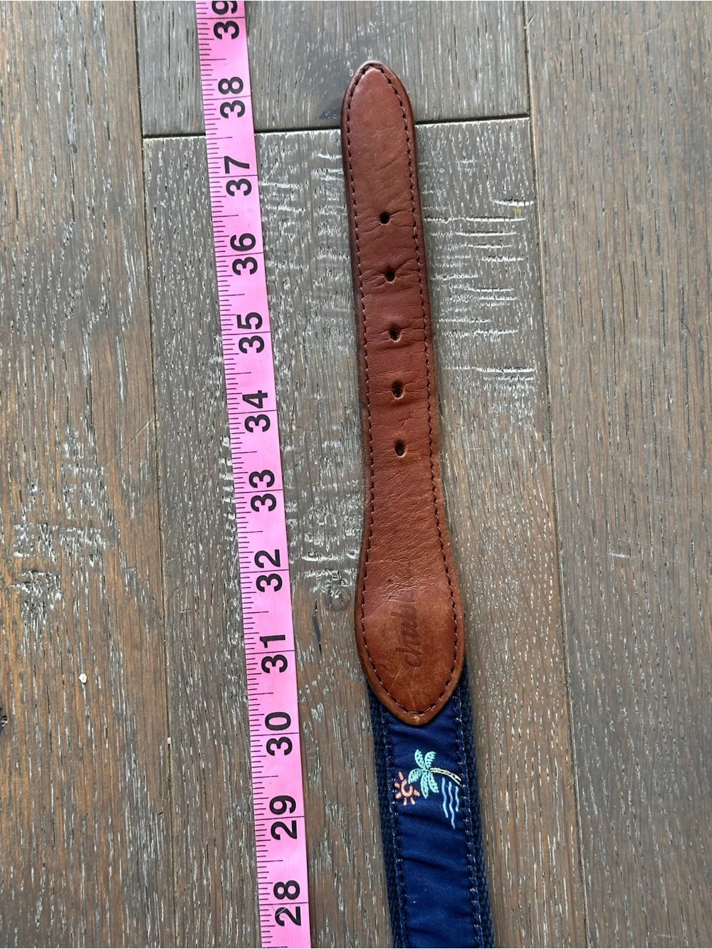 CHUBBIES TROPICAL BEACH LEATHER CANVAS BELT 34